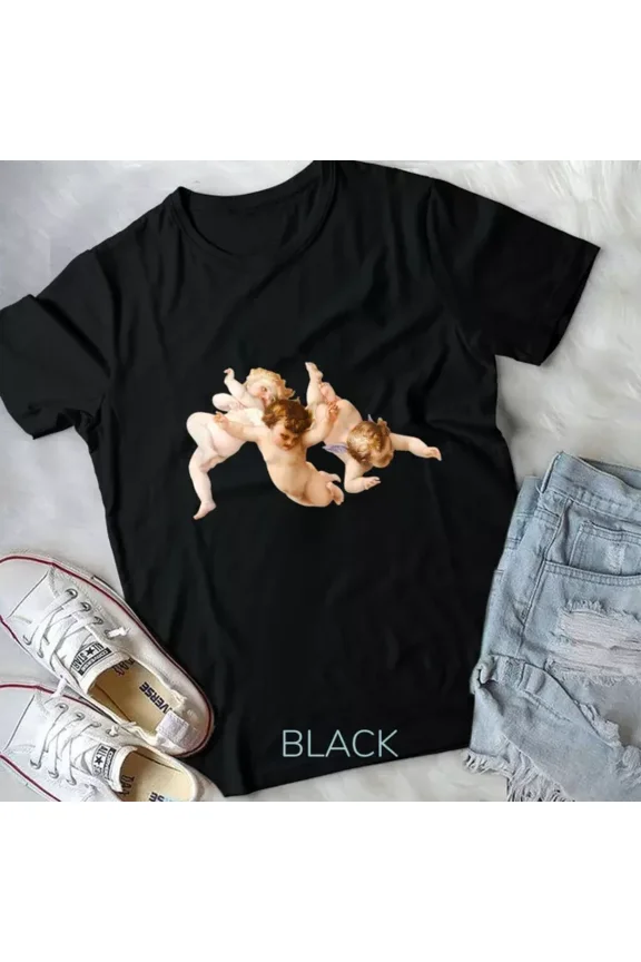 Baby Angel Shirt Cute Vintage Cherub Aesthetic Top Angel T-Shirt Unisex S-5XL Hot Trending Shirt, Vintage Birthday Gift