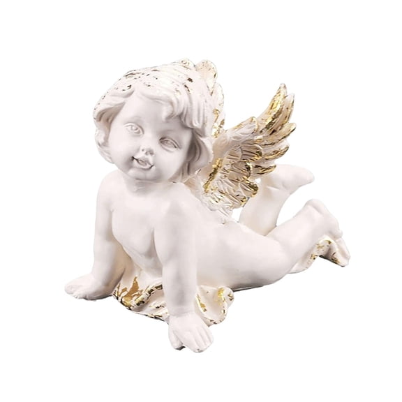 Baby Angel Statue Resin Sculpture Cute Crafts Gift Wing Cherub Figurine Garden Sculpture for Photography Living Room Garden Desktop Cabinet B