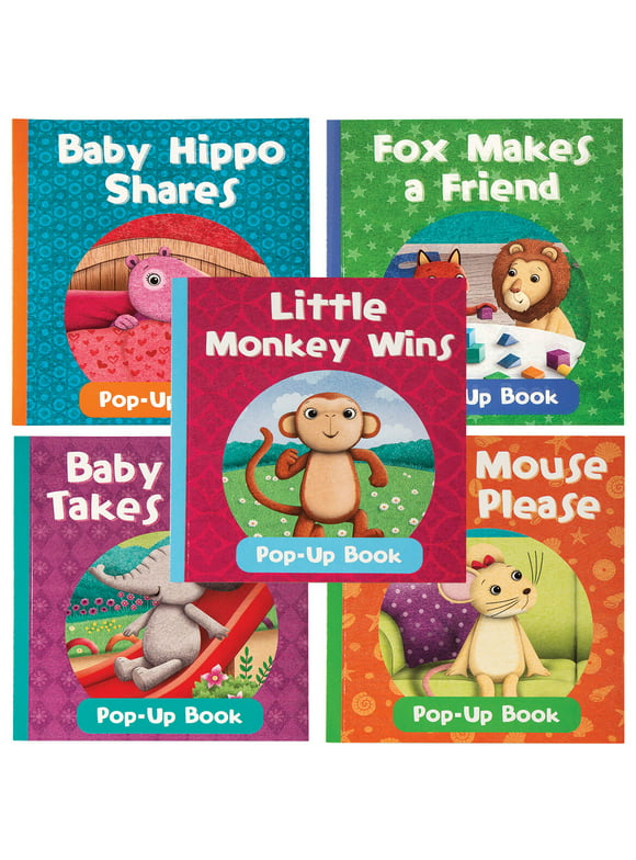 Baby Animals Pop-Up Books, Each 16 Pages, Softcover, Set of 5 – Each Measures 5 1/2" x 6"
