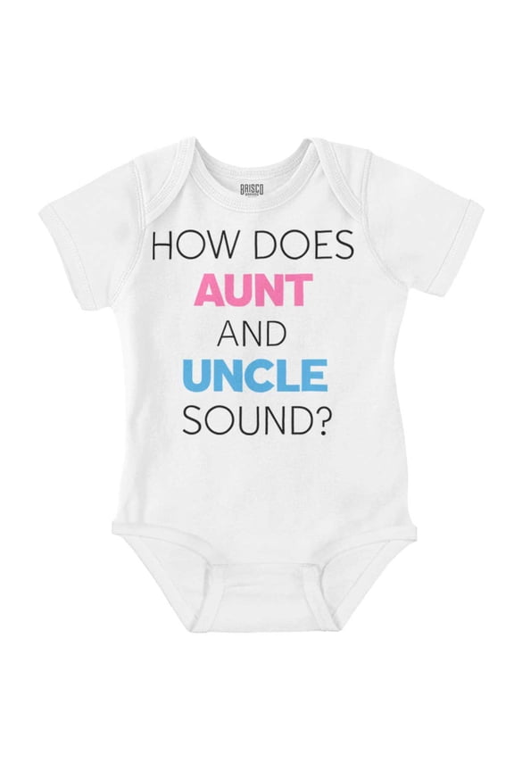 Baby Announcement Surprise Aunt Uncle Romper Boys or Girls Infant Baby Brisco Brands 12M