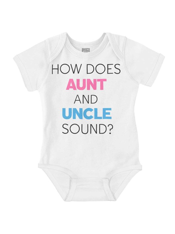 Baby Announcement Surprise Aunt Uncle Romper Boys or Girls Infant Baby Brisco Brands NB