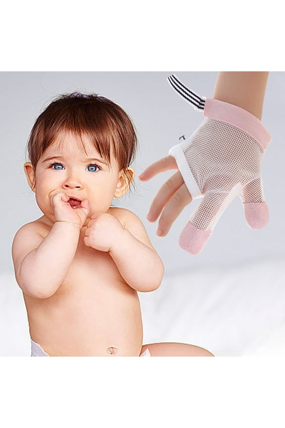 Baby Anti-Scratch Thumb Mittens, Soft Cotton Finger Gloves, born Nail Protector Mittens for Night Feeding Sleep Time