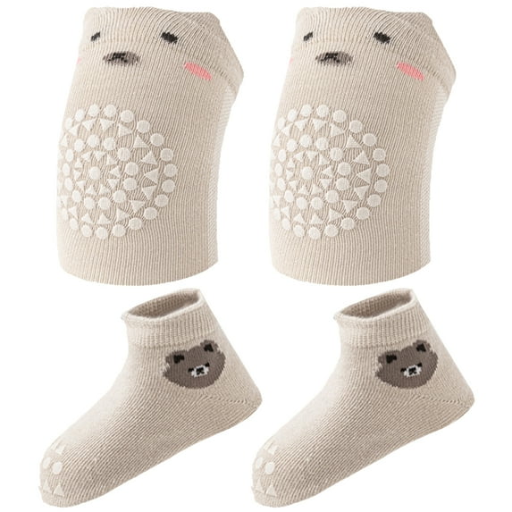 Baby Anti-Slip Socks Toddler Knee Protector and Baby Crawling Anti-Slip Knee Pads