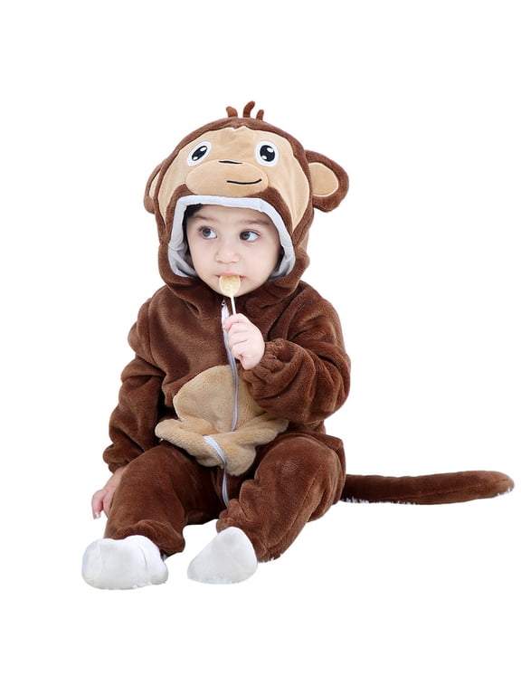 Baby Animal Hooded One-Piece Romper for Infant and Toddler Winter Jumpsuit