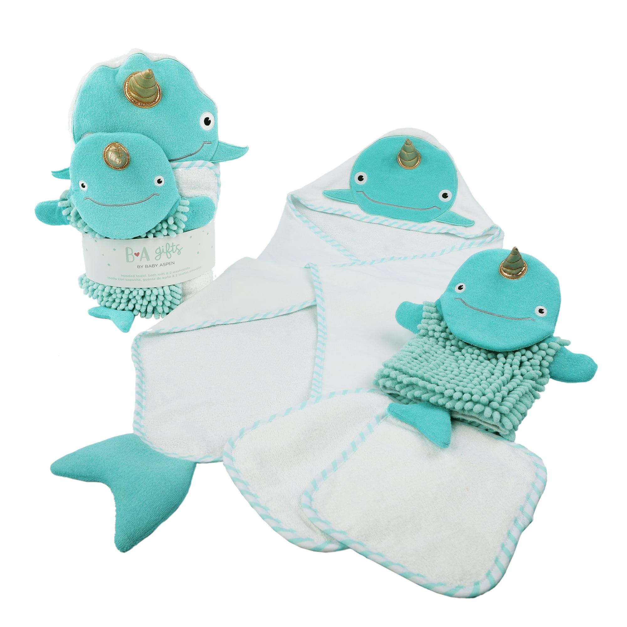 Baby Aspen Narwhal Baby Layette & Gift Set, 4 Piece - Walmart.com