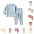thumbnail image 1 of Baby Autumn and Winter Jumpsuit Set Girls' Underwear Separates Children's Long Sleeve Pajamas Boys' Home Wear for Ages 1 5 Baby Boy Outfits with Suspenders 2-3 Years, 1 of 4