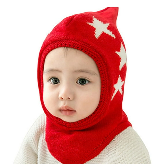 Baby Balaclava Hat with Scarf 2 in 1 Boys Girls Warm Windproof Knit Hat Cap for New Year Toddler Winter Hat Boy 3-24 Months