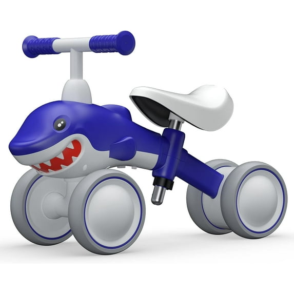 Baby Balance Bikes Seat Adjustable Toddler Riding Toy for 1 + Year Old Boys Girls, 12-48 Months Baby's First Bike First Birthday Blue Shark