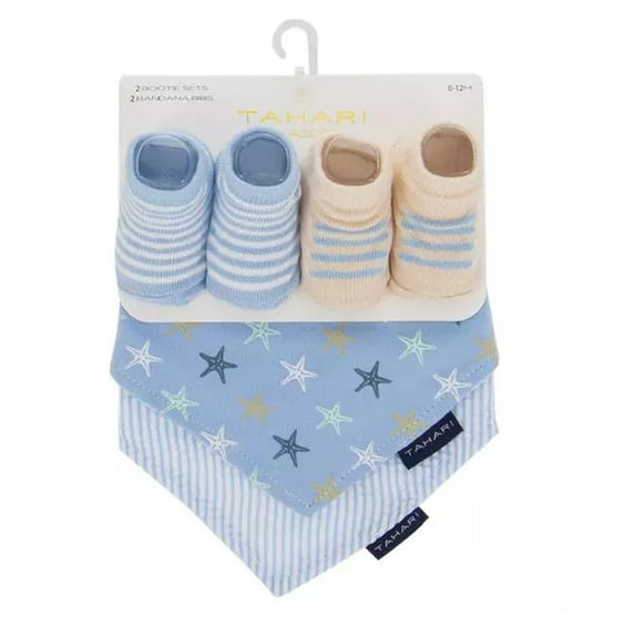Baby Bandana Bib and Sock Set - Starfish