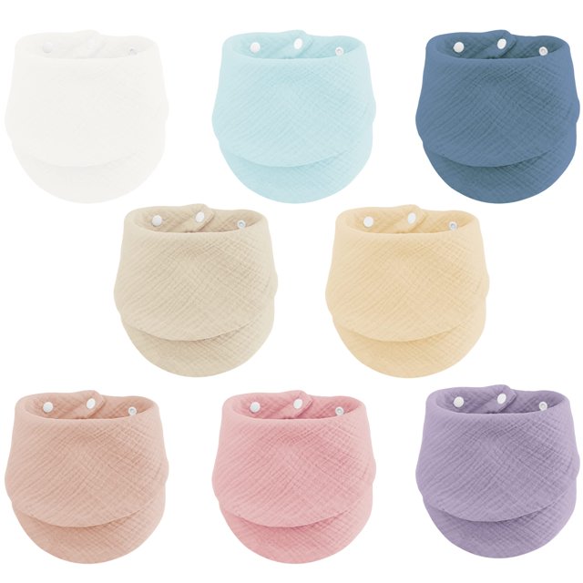 Baby Bandana Bibs, Soft and Absorbent Organic Muslin Baby Drool Bibs