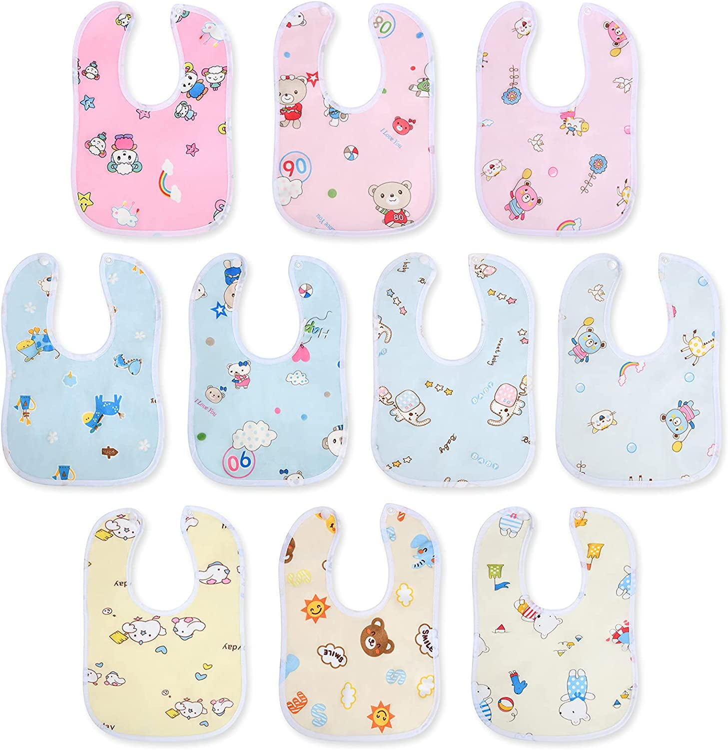 Baby Bandana Dribble Bibs Drool Bibs, 10pc Infant Bibs Baby Teething