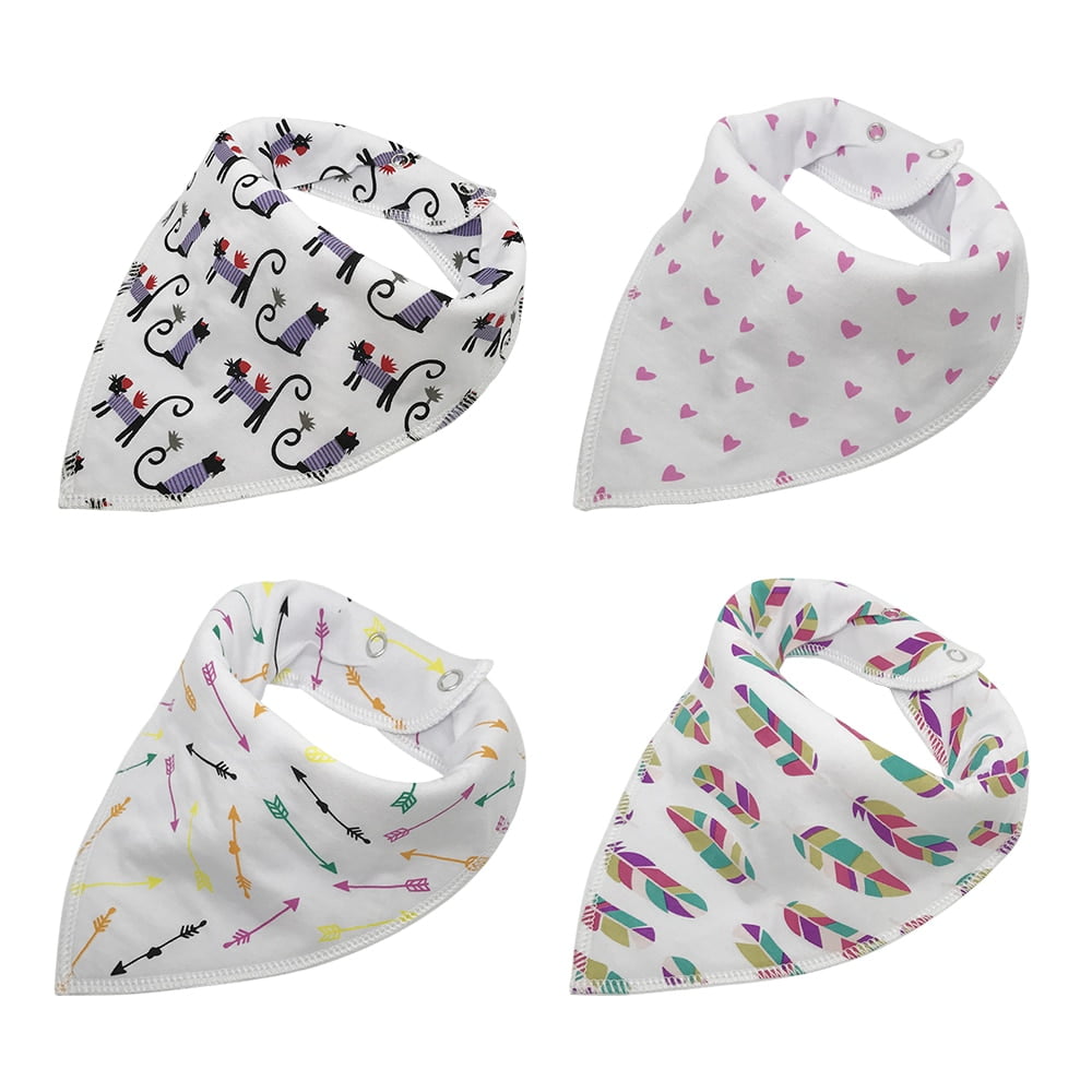 Baby Bandana Drooling and Teething Bibs, 4-pack (Arrows and Feathers)