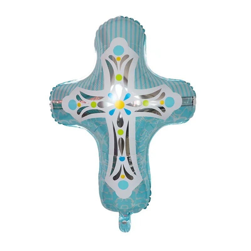 Baby Baptism Communion Festival Cross Bath Aluminum Film Balloon