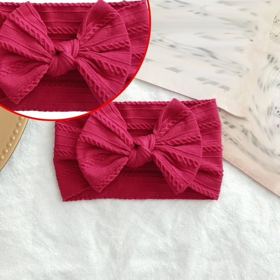 Baby Barrettes Headbands Stretchy Nylon Hair Accessories with Bows for Toddlers Girls