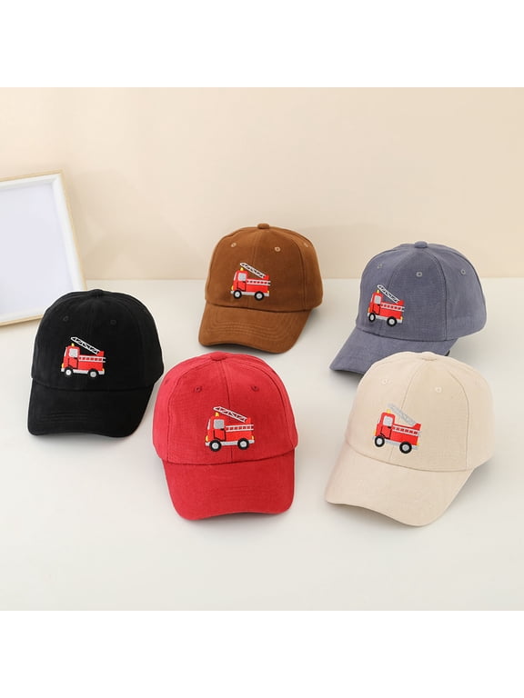 Baby Baseball Caps for Boys Toddler Boy Baseball Cap Cute Embroidery Excavator Kids Baseball Cap Adjustable Cotton Washed Vintage Cowboy Hat for Boys Girls Blue,2-5 Years