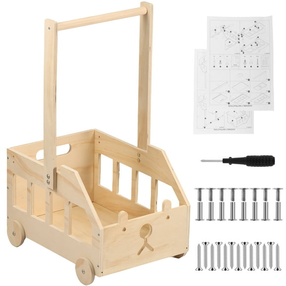 Baby Basket with Adjustable Handle Solid Practical Wood Baby Shower Crate Closet Pretty Baby Shower Gifts Basket Welcome Baby Storage Crate for New Parents