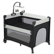 Yadala Baby Bassinet Bedside Sleeper for Infant, Portable Playard for Newborn to Toddlers, 0-36 Months,Gray