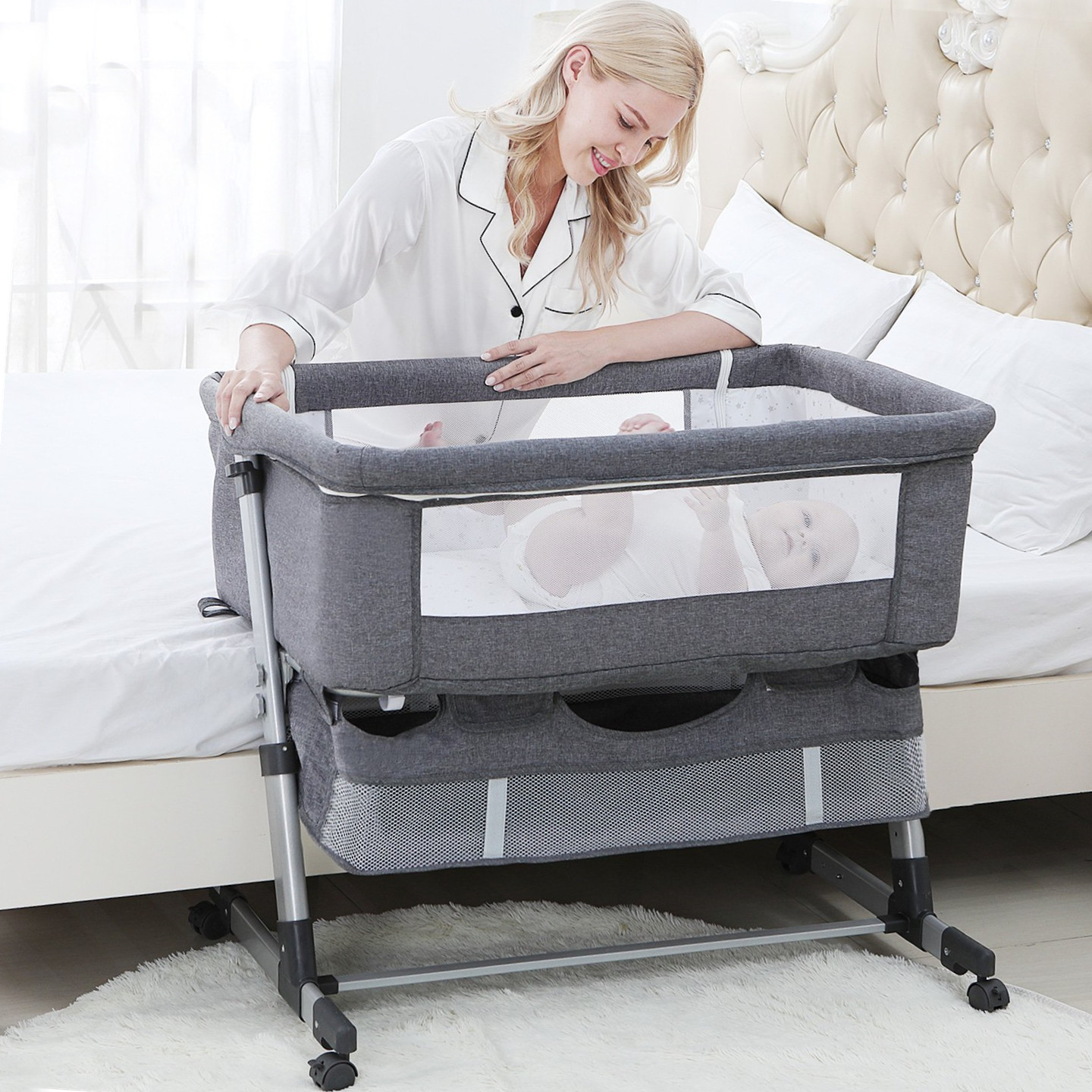 Baby 3 in 1 Bedside Sleeper Adjustable Sleeper