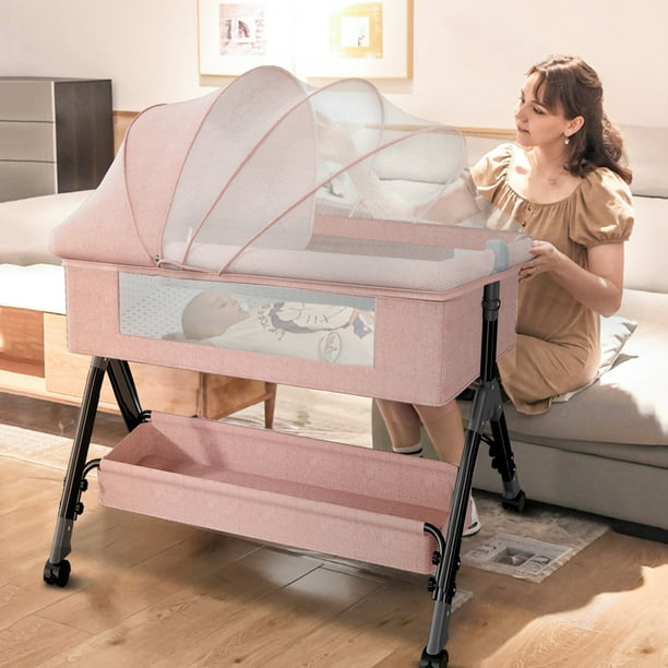 Baby Adjustable Baby Bedside Sleeper with 360°Wheel