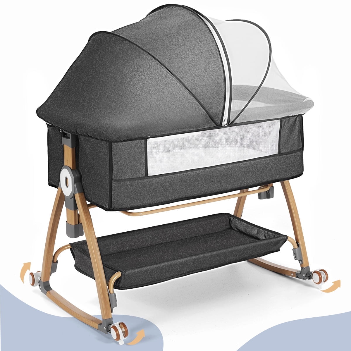 Graco Sense2Snooze Bedside Moving Sleeper Bassinet with Cry