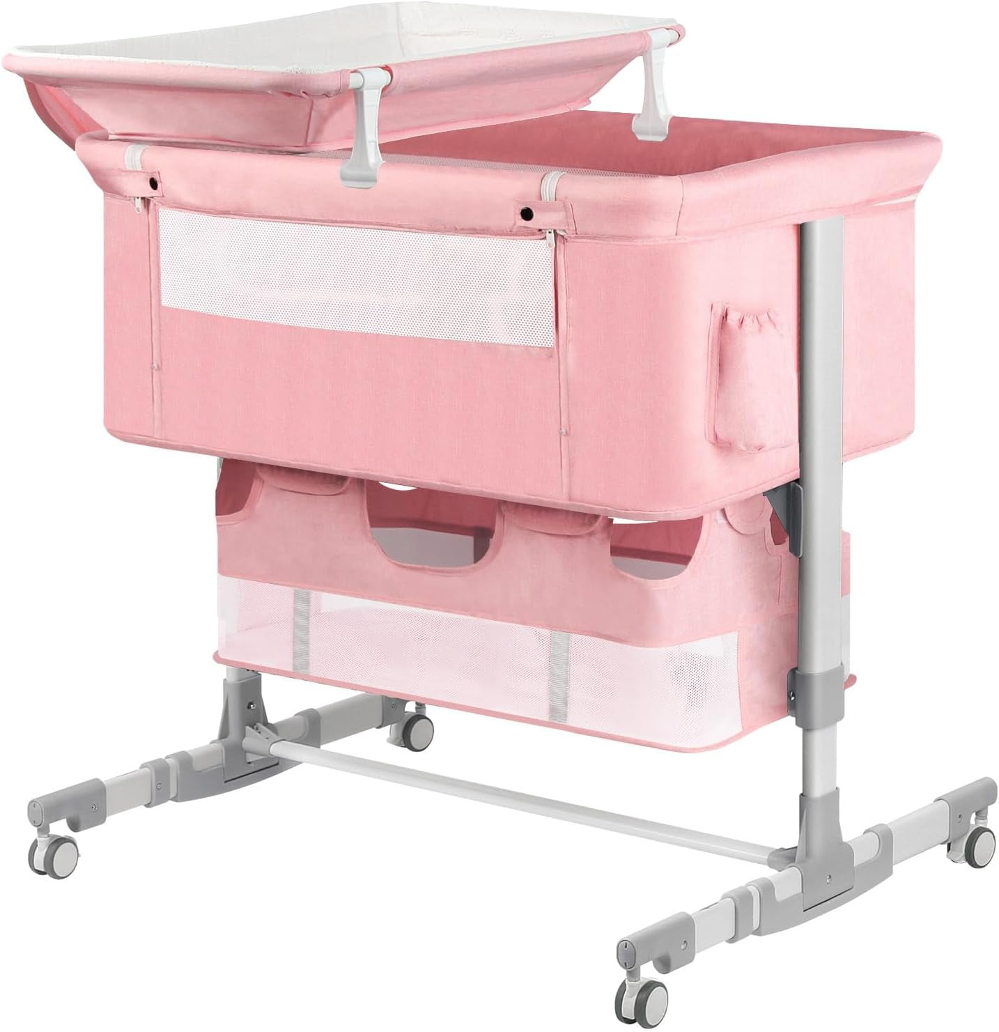 Baby Bedside Sleeper with Diaper Changing Station + Mosquito