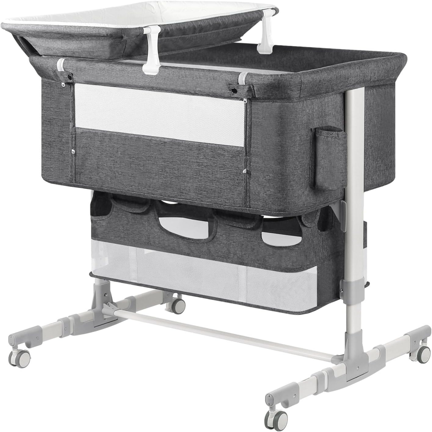 Baby Bedside Sleeper with Diaper Changing Station + Mosquito