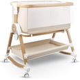 thumbnail image 1 of suihuooo 4 in 1 Baby Bassinet Bedside Sleeper, Height Adjustable, Easy Folding,White, 1 of 8