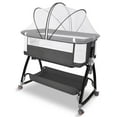 thumbnail image 1 of Baby Bassinet, HDJ Baby Bedside Sleeper Bassinet with Storage Basket for Infant, Bedside Crib for 0-6 Months, Dark Gray, 1 of 11