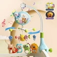 thumbnail image 1 of Baby Bassinet Mobile Toy with Music Projection 360° Rotating Animal Rattles Remote Control Bedside Decor Gift for 0-1 Year Old Newborns,Blue, 1 of 8