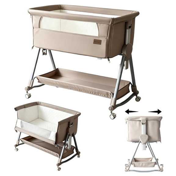 Steanny Bassinet,Bedside Sleeper for Baby,3-in-1 Cradle with Wheels,Portable Travel Crib With Rocking Mode