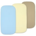 thumbnail image 1 of Baby Bassinet Sheet Set – 3 Pack - Keep Baby Happily Sleeping in Cold & Hot Weather w/ Ultra-Soft Universal Fitted Jersey Cotton Bassinet Sheets for Oval, Hourglass & Rectangle Bassinet Mattress, 1 of 4