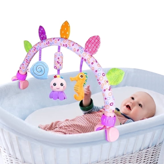Baby mobile for bassinet, Pram Hanging Toy with Teether for Indoor/Outdoor Use, 0+ Months