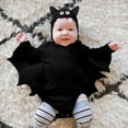 thumbnail image 1 of Baby Bat My 1st Halloween Outfit Baby Boy Girl Black Bat Long Sleeve Romper Bodysuit with Hats Romper for Boys 5t 0-3 Months, 1 of 8