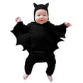 thumbnail image 1 of Baby Bat My First Halloween Outfit Toddler Boys Girls Long Sleeve Romper Jumpsuit With Hat Cute Animal Theme 3-6 Months Black, 1 of 9