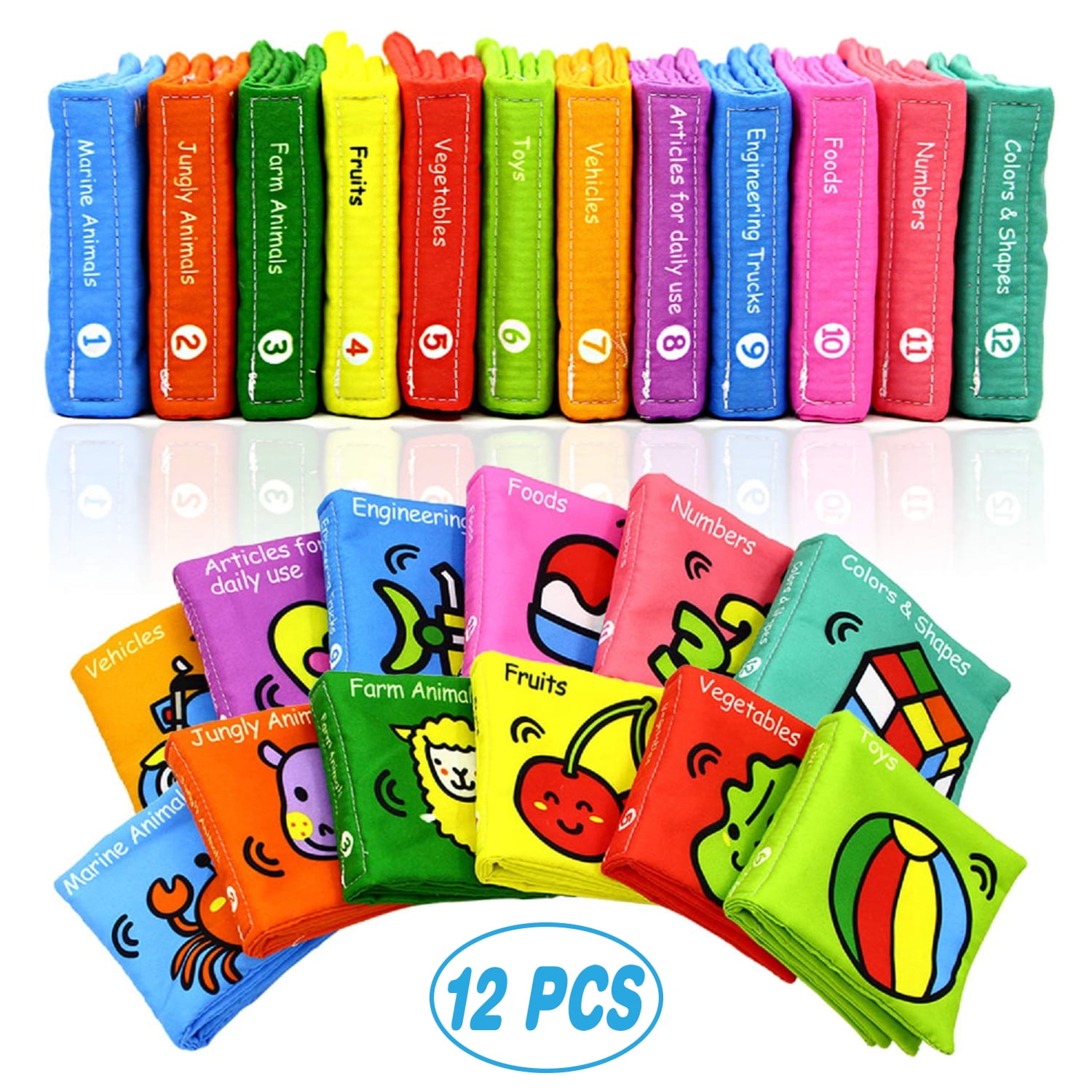 Baby Bath Books, Baby's First NonToxic Soft Cloth Book set，Crinkle