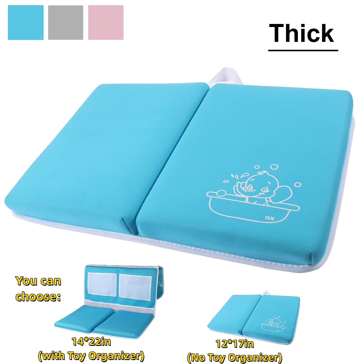 Baby Bath Kneeler Mat and Elbow Rest Safe, NonSlip, Soft Infant Tub