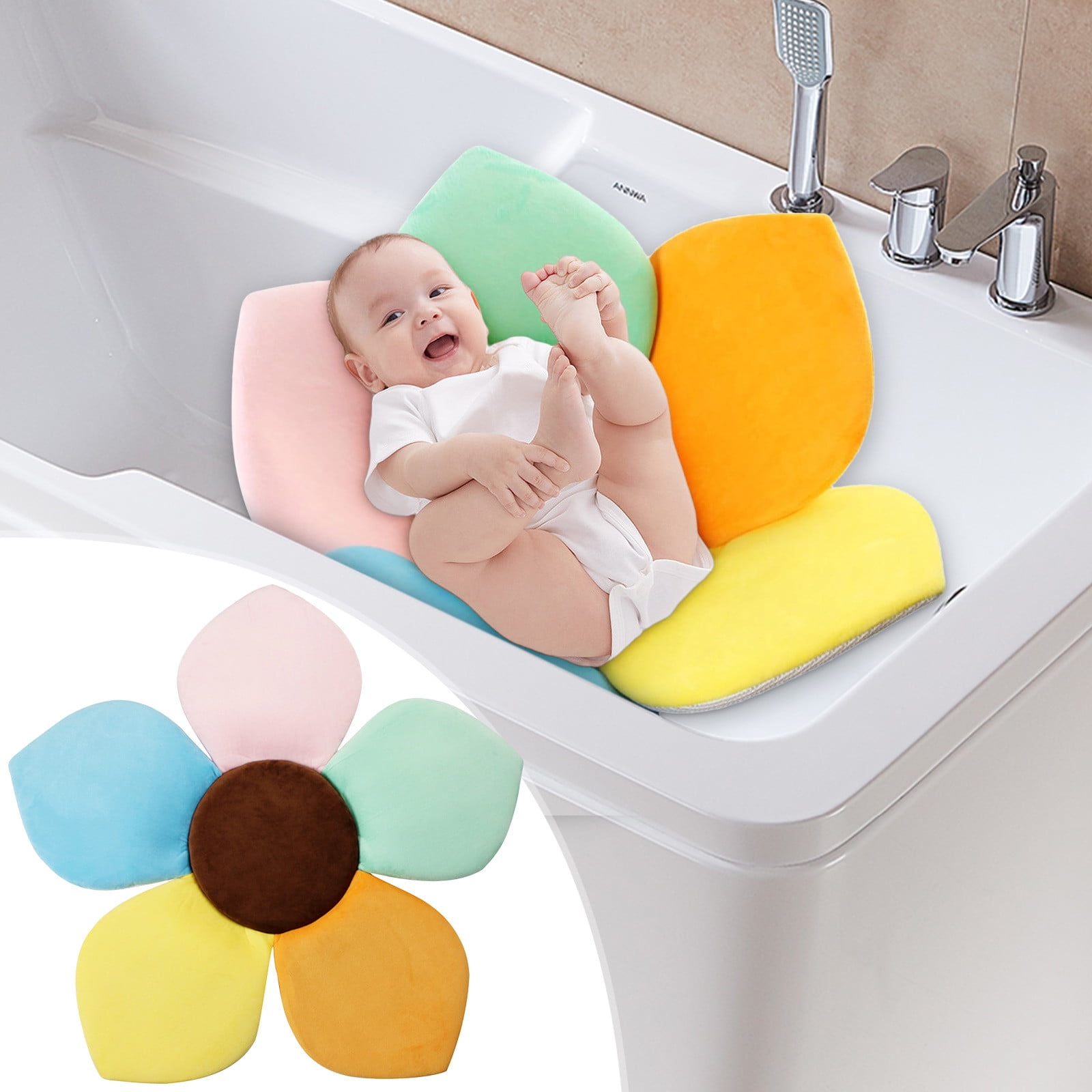 Baby Bath Mat Pad Safety Support Flower Bathtub for Baby Soft Sink ...