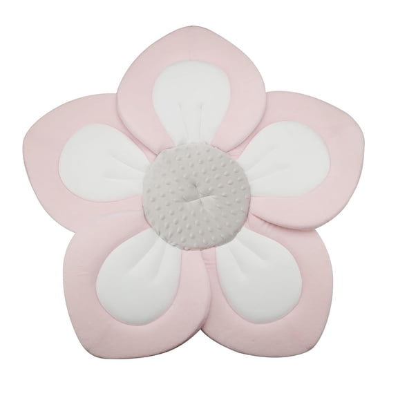 Baby Bath Pad for Infant Newborn | Soft Flower 5 Petals for Sink Bathtub Essentials Shower Gift (Pink)