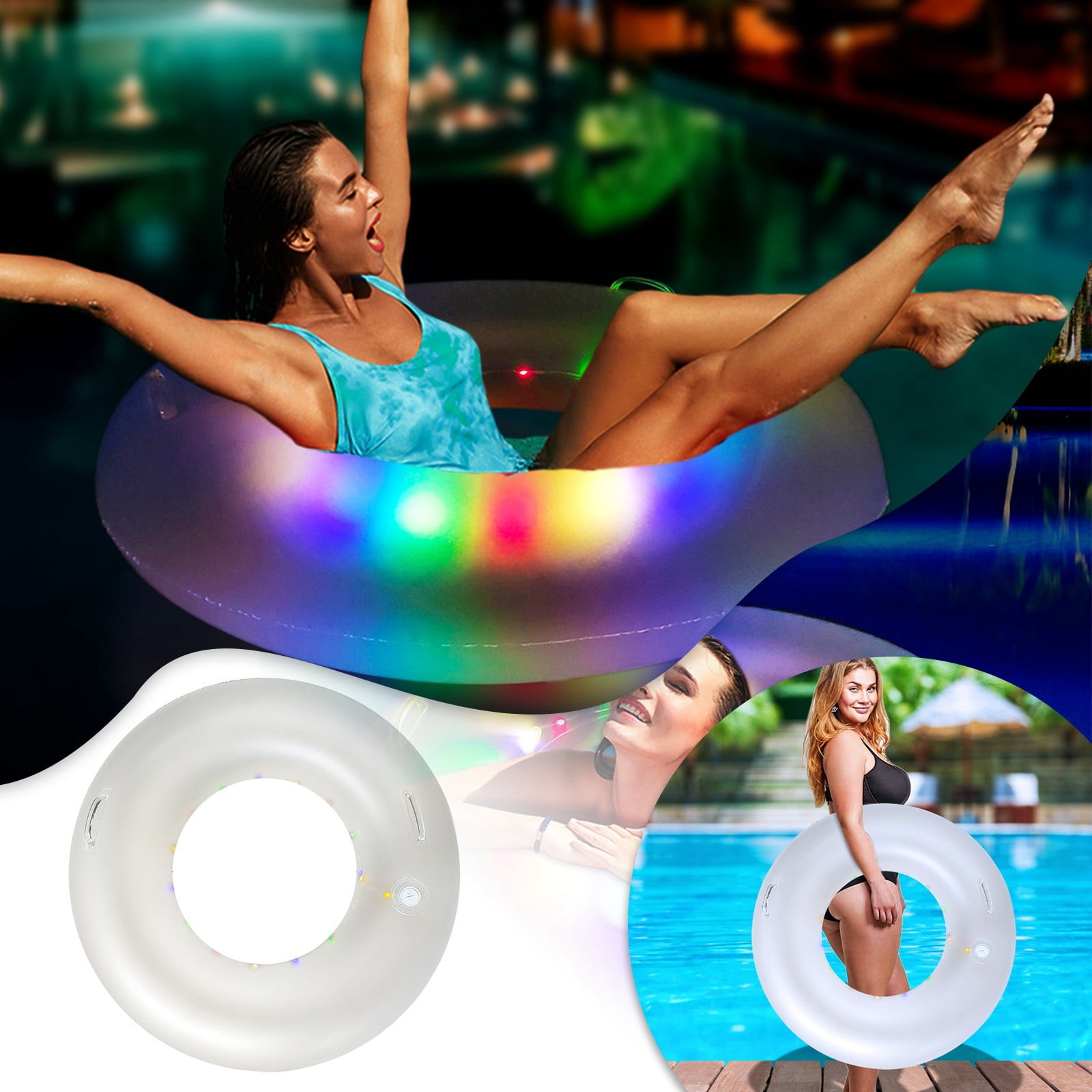 Baby Bath Rings Inflatable Light With Light Swimming Pool LED Luminous