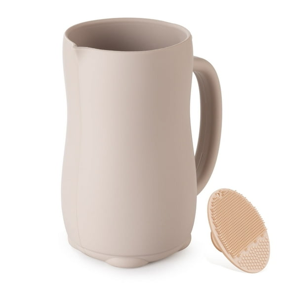 Baby Bath Rinse Cup Rinsing Hair Water Pourer, Baby Bath Pitcher Hair Washing Control The Flow Rinser Cup(Grayish Beige)