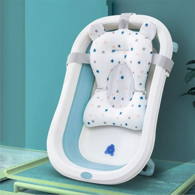 Baby Bath Seat Support Mat Foldable Baby Bath Tub Pad & Chair Newborn