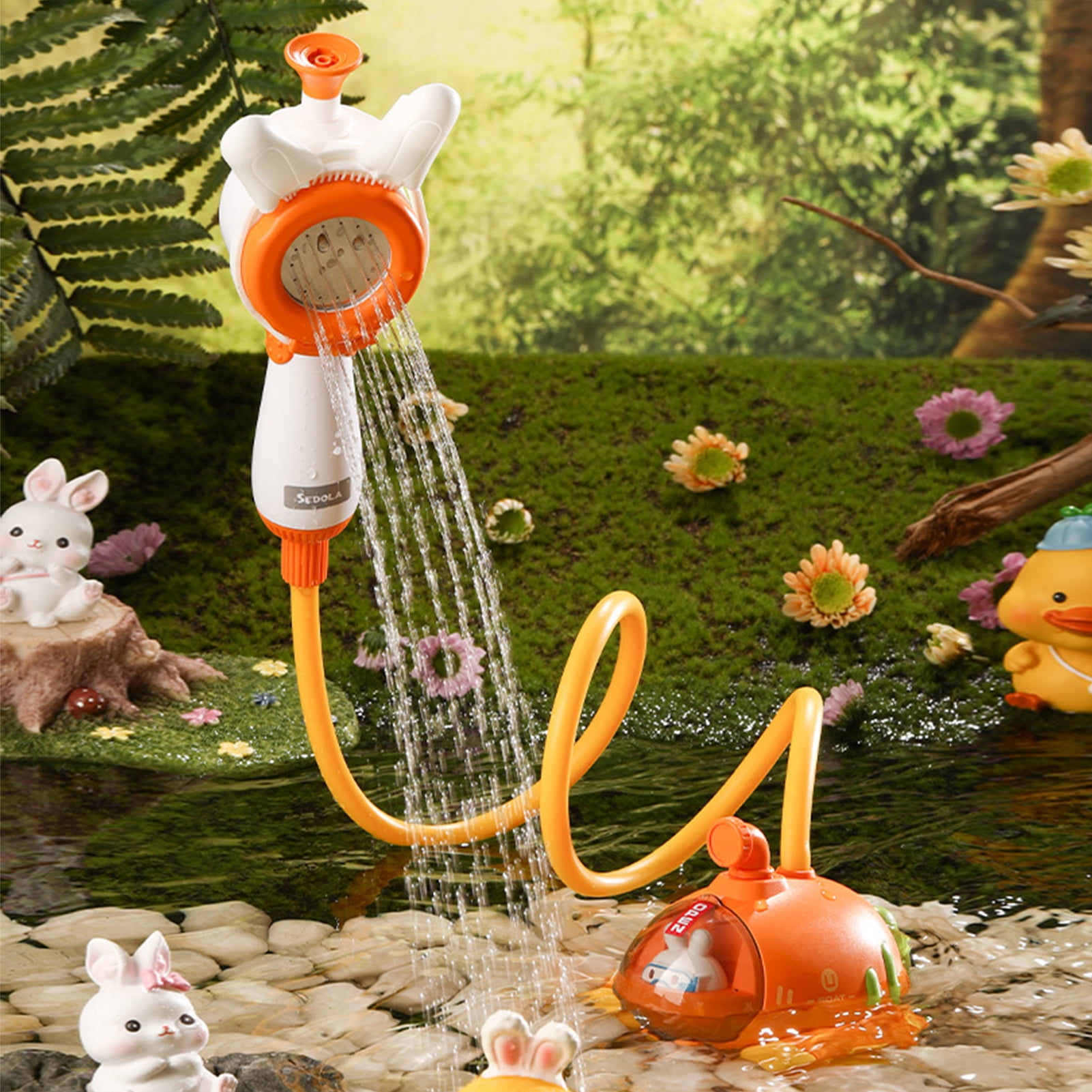 Baby Bath Shower Toy Battery-operated Safe Carrot Shape Cartoon Leakproof Electric Radish ...