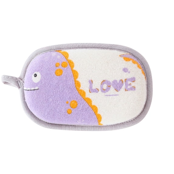 Baby Bath Sponge, Soft Exfoliating Bath Scrubber With Cute Dinosaur Design, For Newborns Infants Toddlers Kids - Gentle Cleansing Bath Mitt, Easy To Grip With Hanging Loop, For