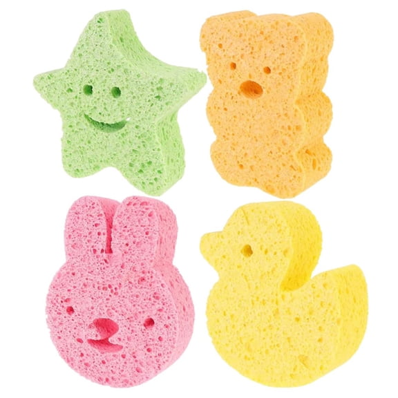 Baby Bath Sponge for Newborns Infant Bath Time, Cute Shape Gentle Wash Cloth Scrubber for Sensitive Skin, Shower Bathing Essential Baby Care Gift