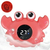 Baby Bath Thermometer, Electronic Water Temperature Gauge, High Sensitivity LED Display, Waterproof Crab Shaped Design, Safe Bathing Accessories for Infants