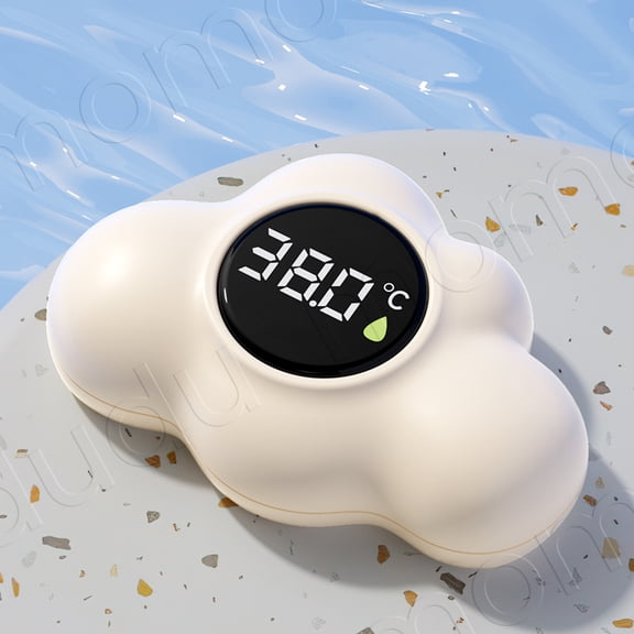 Baby Bath Thermometer, Floating Digital Water Temperature Gauge with LED Backlight Display, Smart Touch-On Bathtub Tester for Newborns & Toddlers, Cloud Shape