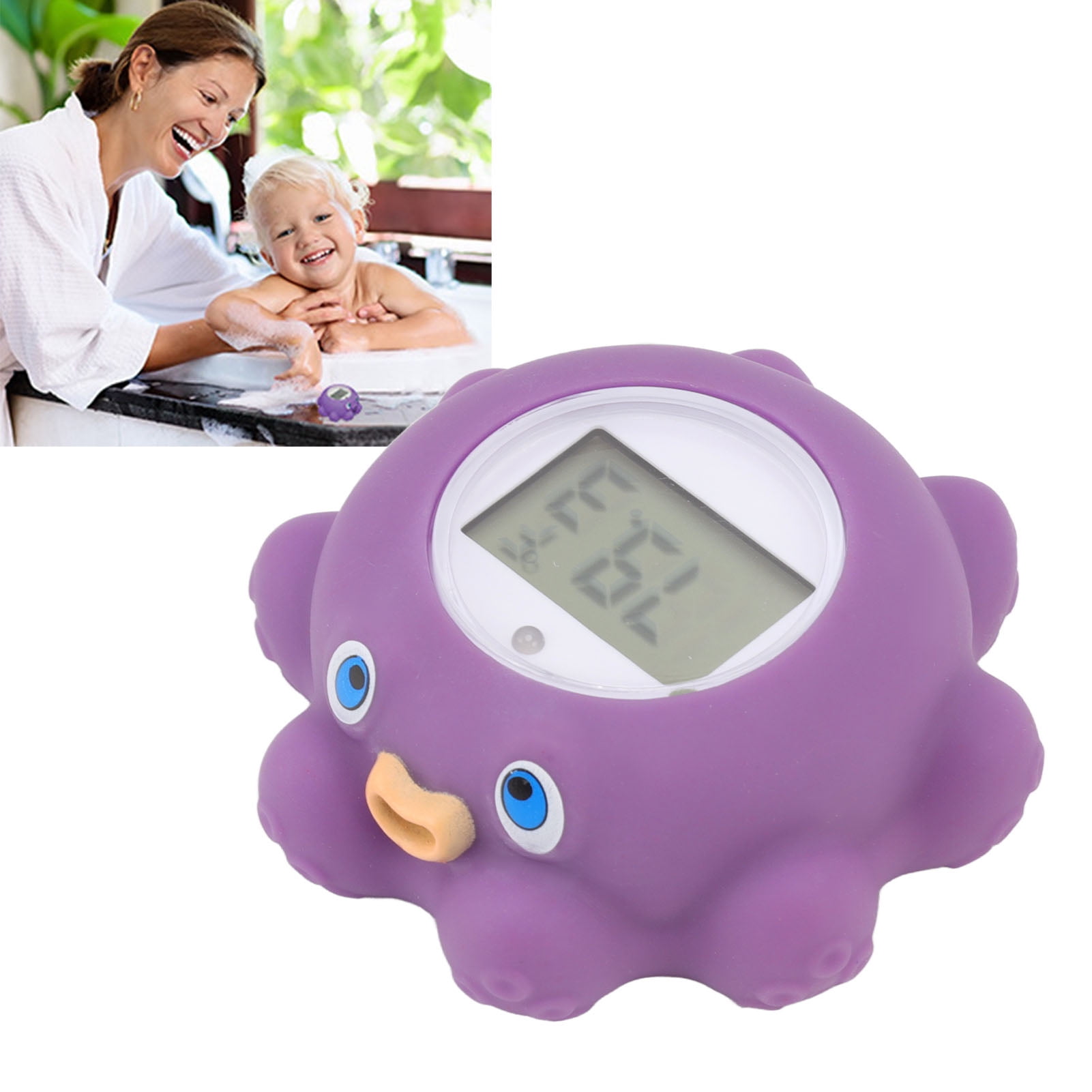 Baby Bath Thermometer Floating Toy with Intelligent Timing Alarm, Safe