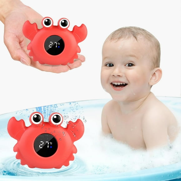 Baby Bath Thermometer with Room Temperature - Bath LED Temperature Indicator Digital Water Temperature Thermometer Cute Bath Toy for Kids