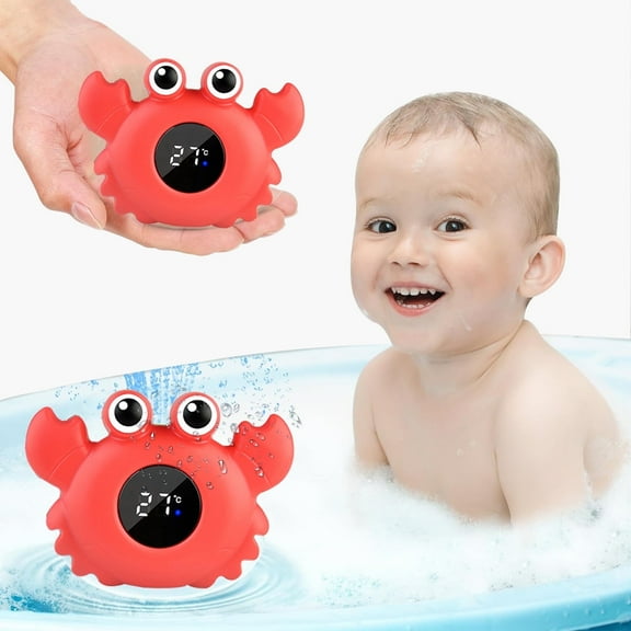 Baby Bath Thermometer with Room Temperature - Bath LED Temperature Indicator Digital Water Temperature Thermometer Cute Bath Toy for Kids