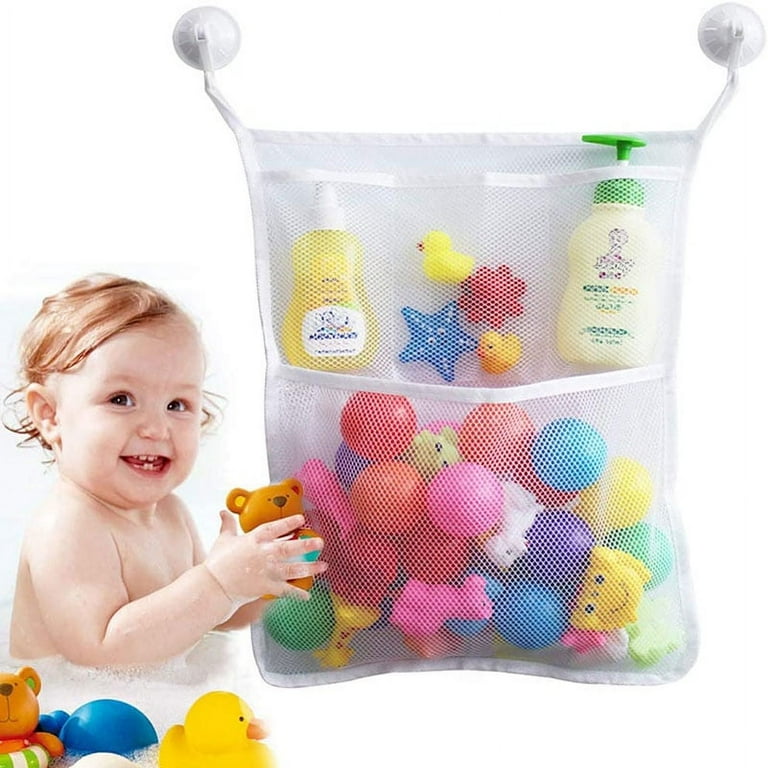 Mesh Bath Toy Holder Organizer – The Perfect Corner Bathtub Toy Storage &  Bathroom or Shower Caddy –